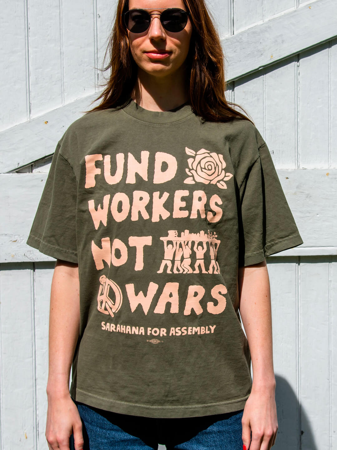 Fund Workers Not Wars Green Tee