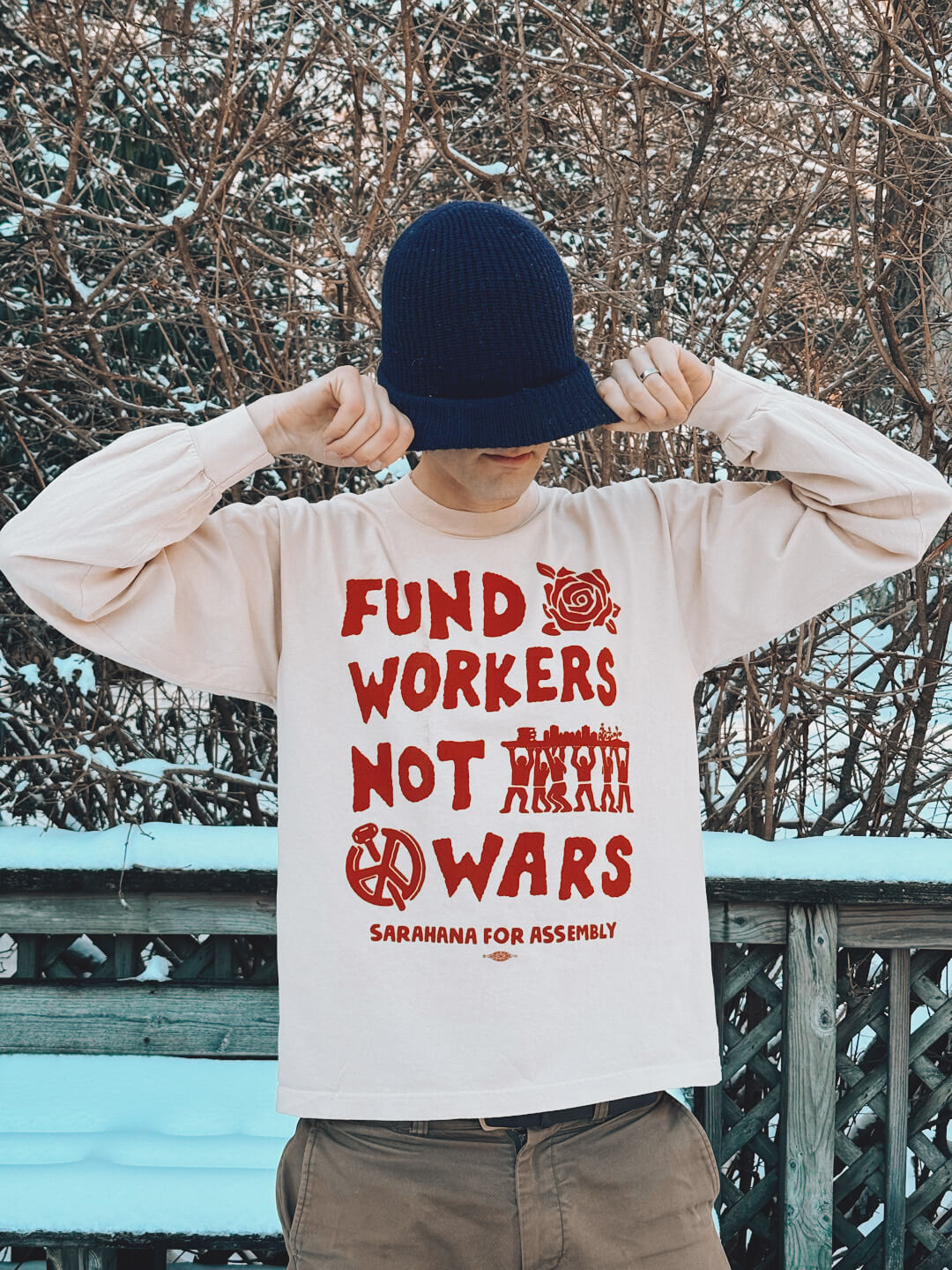 Fund Workers Not Wars Long Sleeve Tee