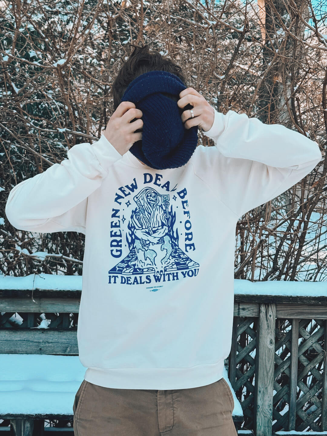 Green New Deal Sweatshirt in Cream